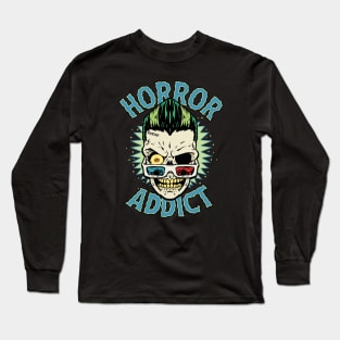 Horror Addict 3D Skull Long Sleeve T-Shirt